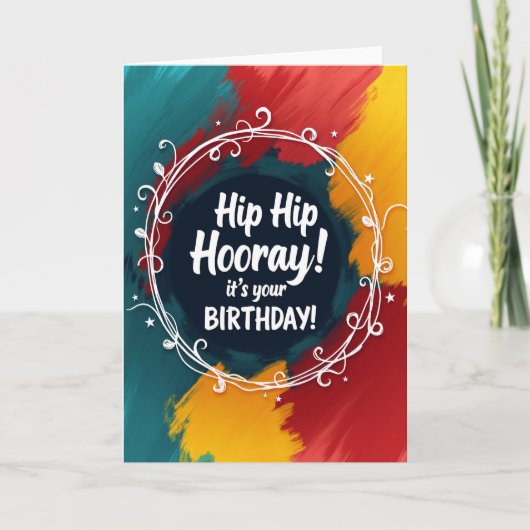 Carte d'anniversaire florale complexe (Devant)