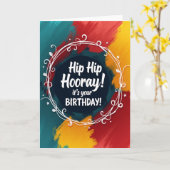 Carte d'anniversaire florale complexe (Fleur jaune)