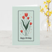 Carte d'anniversaire florale corail (Fleur jaune)