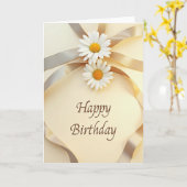 Carte d'anniversaire florale crémeuse (Fleur jaune)
