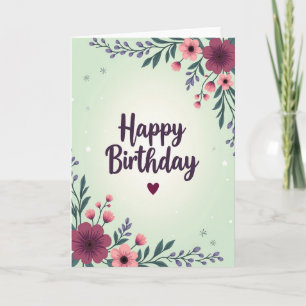Carte d'anniversaire florale de Bourgogne