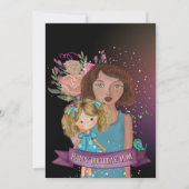 Carte d'anniversaire florale de la mère et de la f (Devant)