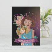 Carte d'anniversaire florale de la mère et de la f (Debout devant)