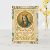 Carte d'anniversaire florale de la Vierge catholiq (Fleur jaune)