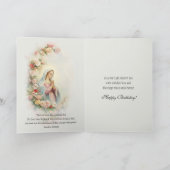 Carte d'anniversaire florale de la Vierge catholiq (Intérieur)