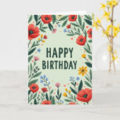 Carte d'anniversaire florale de printemps (Fleur jaune)
