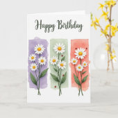 Carte d'anniversaire florale de printemps (Fleur jaune)