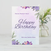 Carte d'anniversaire florale délicieuse (Debout devant)