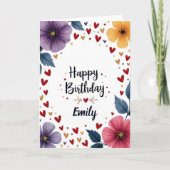 Carte d'anniversaire florale délicieuse en florais (Devant)