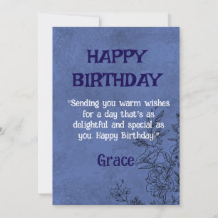 Carte d'anniversaire florale élégante