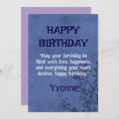 Carte d'anniversaire florale élégante (Devant / Derrière)