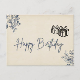 Carte d'anniversaire florale élégante - Floral dél