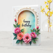 Carte d'anniversaire florale en arc (Fleur jaune)