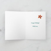 Carte d'anniversaire florale faite sur commande, (Intérieur)