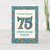 Carte d'anniversaire florale faite sur commande 75 (Devant)