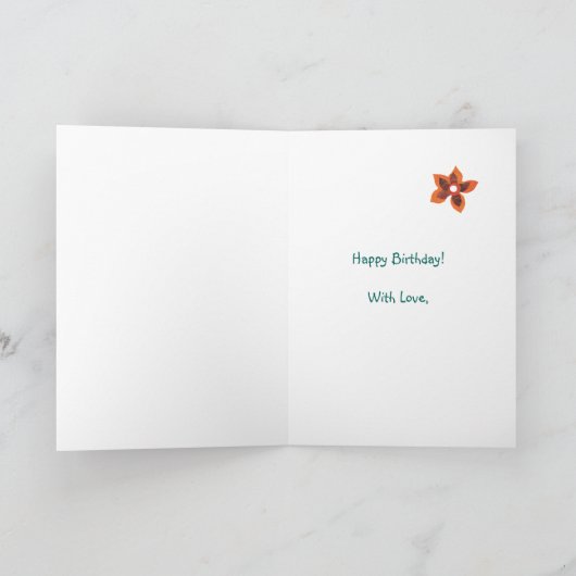 Carte d'anniversaire florale faite sur commande 75 (Intérieur)