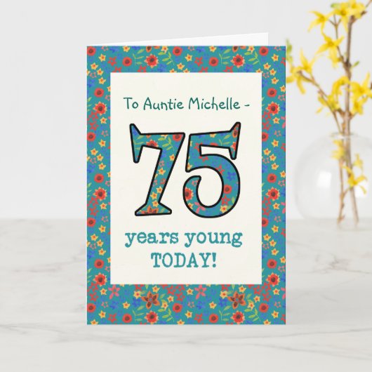 Carte d'anniversaire florale faite sur commande 75 (Fleur jaune)