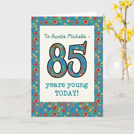 Carte d'anniversaire florale faite sur commande 85 (Fleur jaune)