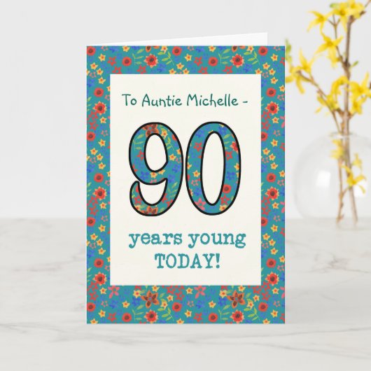 Carte d'anniversaire florale faite sur commande 90 (Fleur jaune)