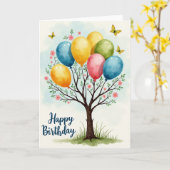 Carte d'anniversaire florale fantastique (Fleur jaune)