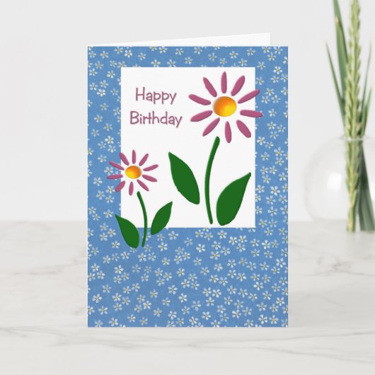 Carte d'anniversaire florale (grande impression) (Devant)