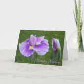 Carte d'anniversaire florale Iris Japonais Violet (Devant)