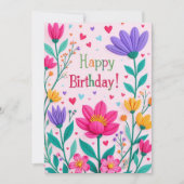 Carte d'anniversaire florale Joyeux Anniversaire (Devant)