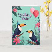Carte d'anniversaire florale jungle (Fleur jaune)