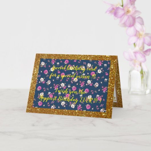 Carte d'anniversaire florale la plus élégante (Orchidée)