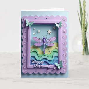 Carte d'anniversaire florale lavande