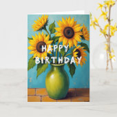 Carte d'anniversaire florale lumineuse (Fleur jaune)