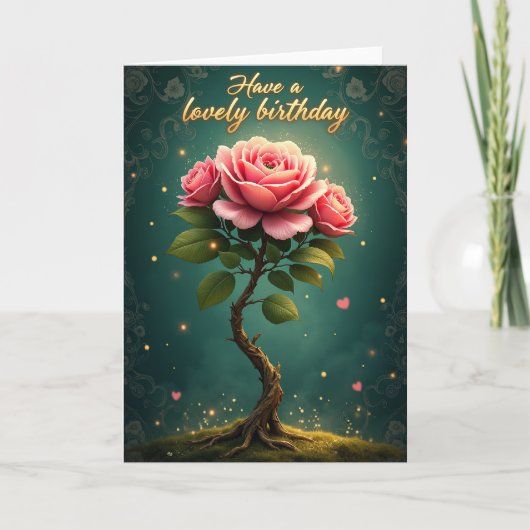 Carte d'anniversaire florale magique (Devant)