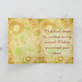 Carte d'anniversaire florale marron vert rétro (Intérieur)