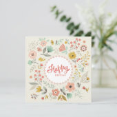 Carte d'anniversaire florale moderne (Debout devant)