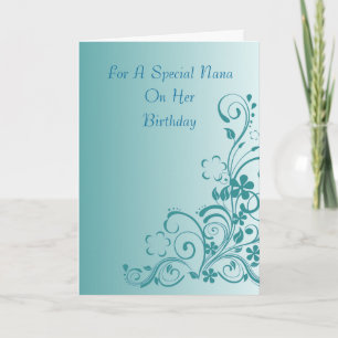 Carte d'anniversaire florale Nana
