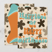 Carte d'anniversaire florale ondulée (Devant / Derrière)