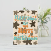 Carte d'anniversaire florale ondulée (Debout devant)