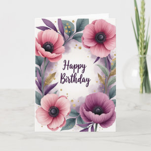 Carte d'anniversaire florale opulente