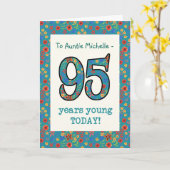 Carte d'anniversaire florale personnalisée 95 ans  (Fleur jaune)