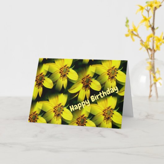 Carte d'anniversaire florale Petite Sunflower (Fleur jaune)