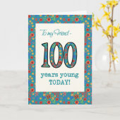 Carte d'anniversaire florale pour Ami 100 ans Jeun (Fleur jaune)