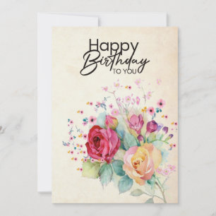 Carte d'anniversaire florale pour elle