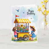 Carte d'anniversaire florale pour jeune (Fleur jaune)