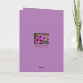 Carte d'anniversaire florale pourpre 100e annivers (Dos)