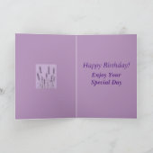 Carte d'anniversaire florale pourpre pour Cousin (Intérieur)