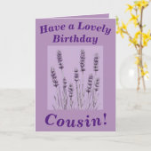 Carte d'anniversaire florale pourpre pour Cousin (Fleur jaune)