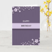Carte d'anniversaire florale prune (Fleur jaune)