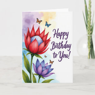 Carte d'anniversaire florale rêveuse