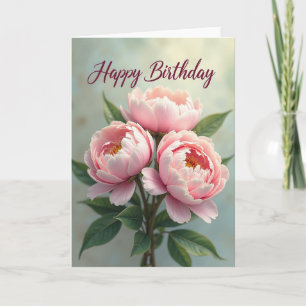 Carte d'anniversaire florale rose