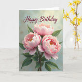 Carte d'anniversaire florale rose (Fleur jaune)